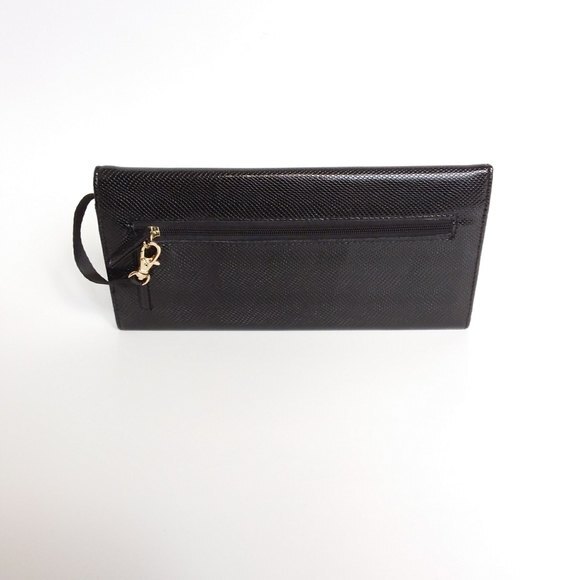 New Tahari | Black Textured Tri-Fold Wallet - Picture 4 of 9
